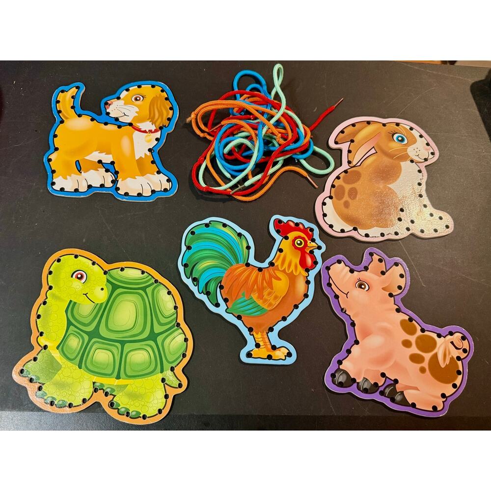 Melissa & Doug Lace and Trace Pets 5 double sided animals & laces